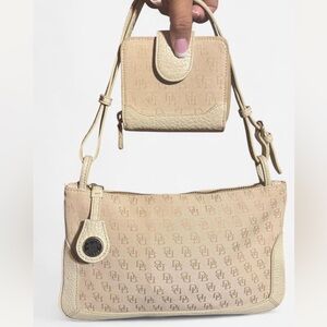 Dooney & Bourke Tan Shoulder Bag and Wallet Set